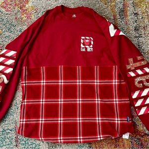 Disney Red Plaid Christmas Spirit Jersey